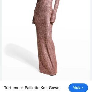 St. John Turtleneck Paillette Knit Gown